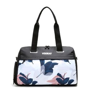 Vooray Women's Travel Tote Bag in Black and Blue Floral